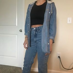 Hooded denim jacket
